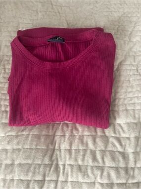Splendid Ribbed Crewneck Sweater - Bright Fuchsia